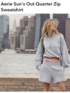Aerie's Suns Out Quarter Zip Sweatshirt